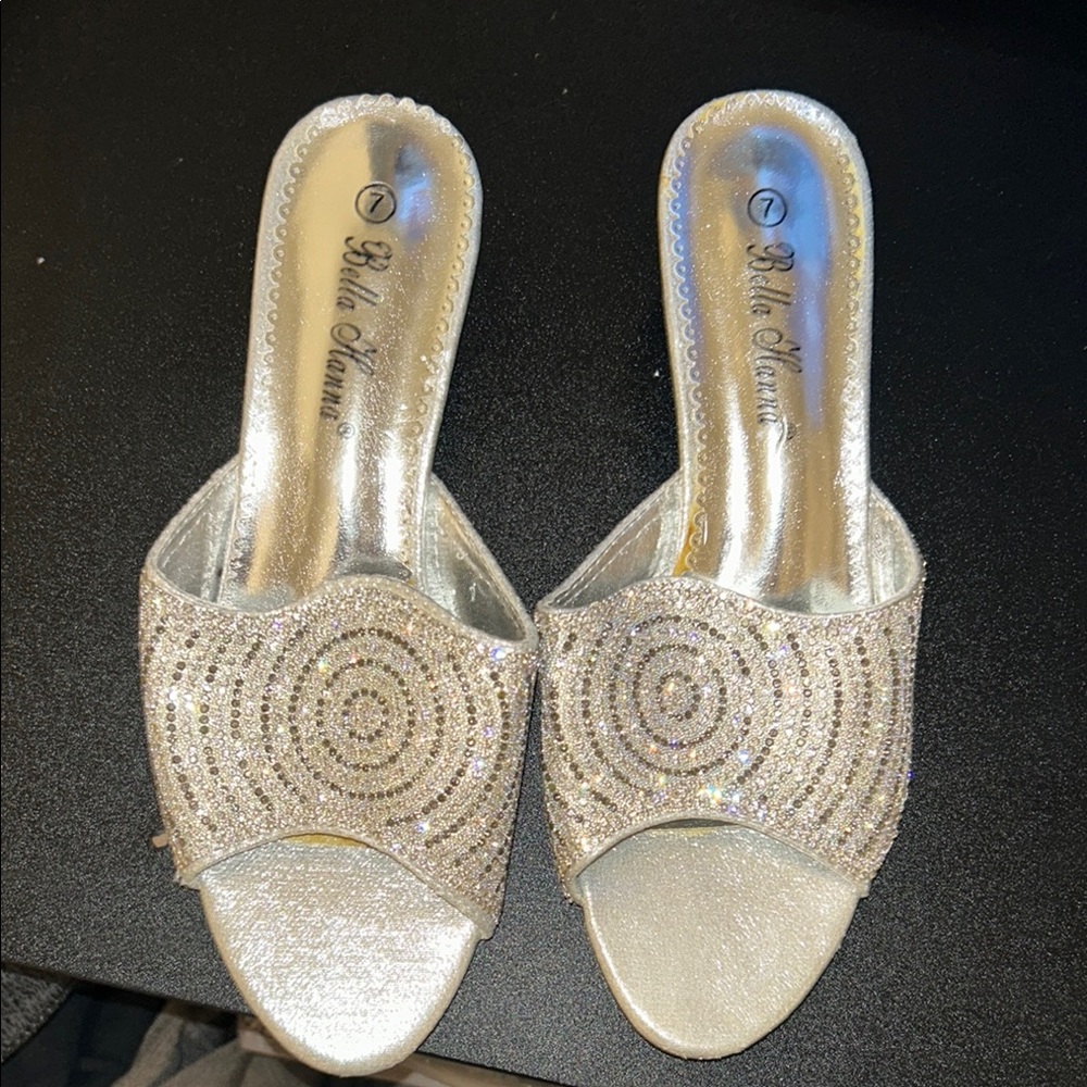 Silver Mules with Sleek Design